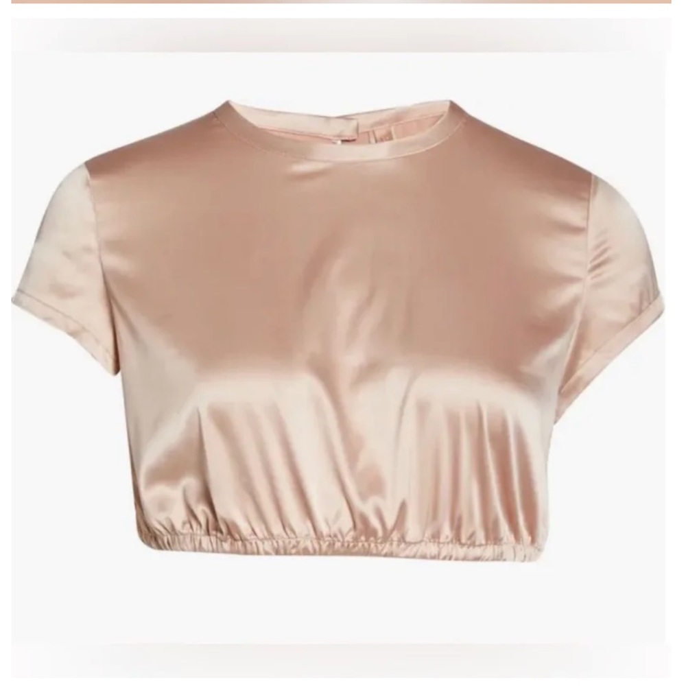 SKIMS Satin Cropped Tee in Blush